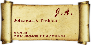 Johancsik Andrea névjegykártya